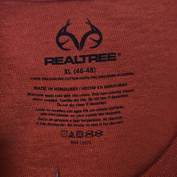 Realtree Men's Red Orange Antler Graphic Print Long Sleeve Shirt Size XL (46-48) - Picture 7 of 10